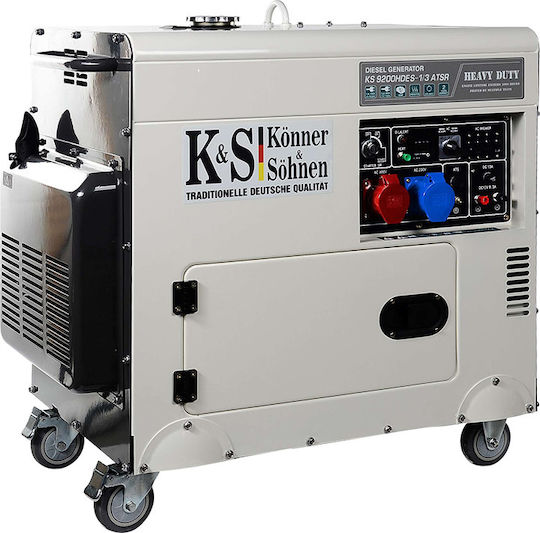 Könner & Söhnen 9200HDES-1/3 ATSR Leise Generators Erdöl mit Rädern und maximaler Leistung 9kVA