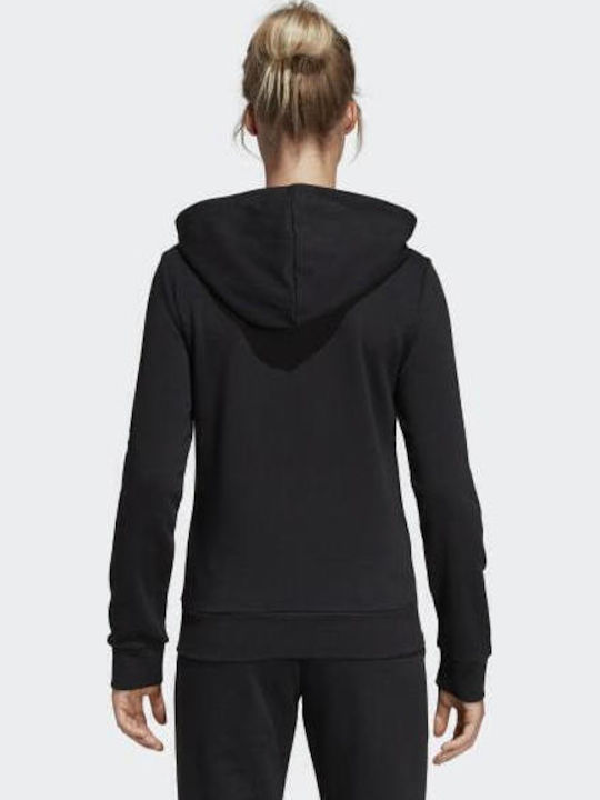 adidas Essentials Linear Ζακέτα Μαύρη με Κουκούλα