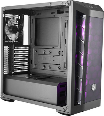 CoolerMaster MasterBox MB511 RGB Midi Tower Κουτί Υπολογιστή με Πλαϊνό Παράθυρο Μαύρο