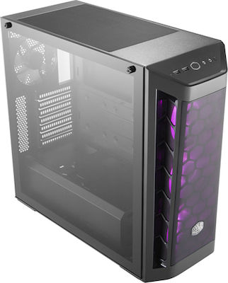 CoolerMaster MasterBox MB511 RGB Midi Tower Κουτί Υπολογιστή με Πλαϊνό Παράθυρο Μαύρο