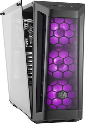 CoolerMaster MasterBox MB511 RGB Midi Tower Κουτί Υπολογιστή με Πλαϊνό Παράθυρο Μαύρο