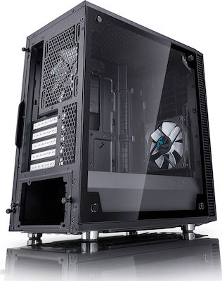 Fractal Design Define Mini C Tempered Glass Midi Tower Computer Case with Window Panel Black