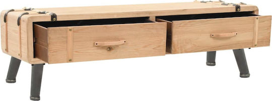 TV Stand Made of Solid Wood Beige L120xD33xH35cm