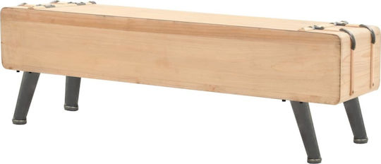 TV Stand Made of Solid Wood Beige L120xD33xH35cm