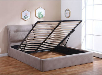 Valiant Κρεβάτι Υπέρδιπλο Ύφασμα με Αποθηκευτικό Χώρο / Με Τάβλες 160x200cm