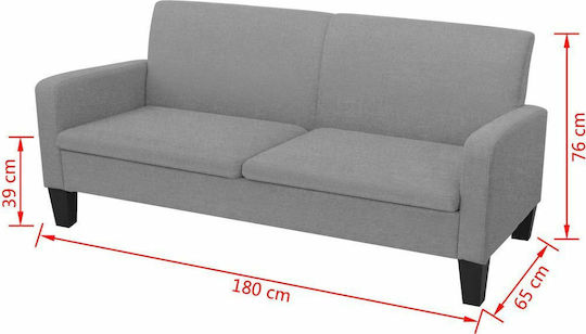 Двуместен Диван Текстил Сив 180x65x76см.