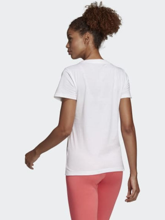 Adidas Essentials Linear Γυναικείο Αθλητικό T-shirt Λευκό