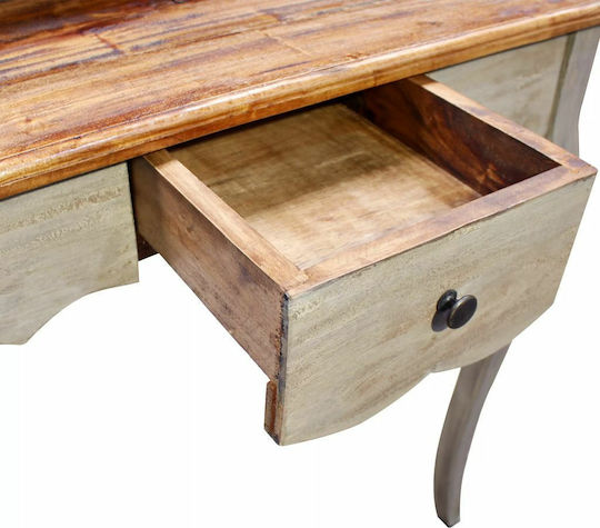Secretar De Birou Din Lemn Masiv Alb / Natural 80x40x92cm