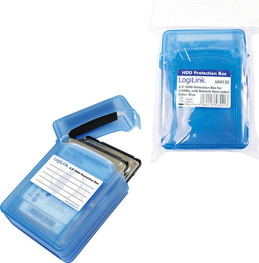 LogiLink HDD Protection Box for 2x 2.5" HDDs Blue