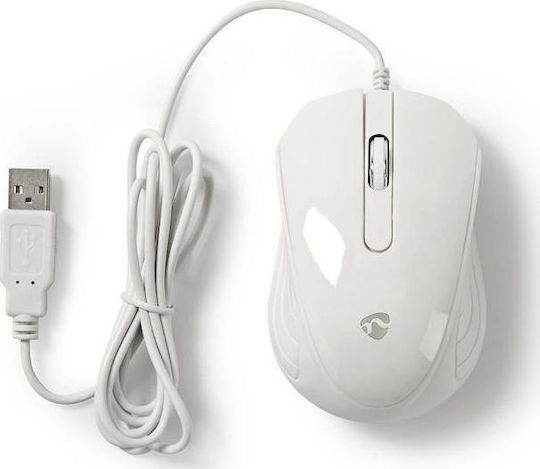 Nedis Wired Desktop Mouse Verkabelt Maus Weiß