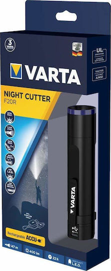 Varta Επαναφορτιζόμενος Φακός LED IPX4 με Μέγιστη Φωτεινότητα 400lm Night Cutter F20R