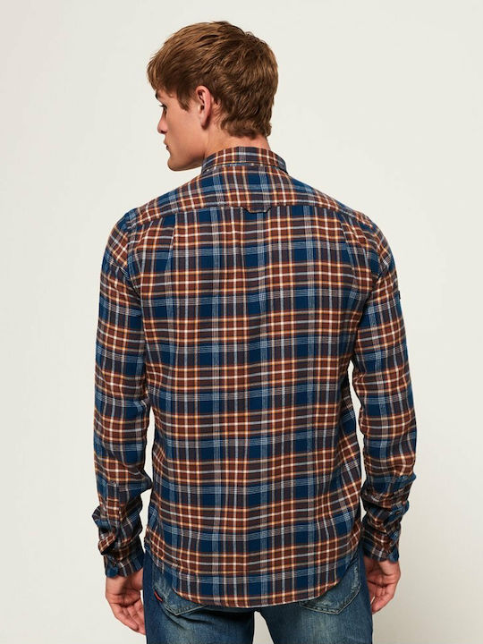 Superdry Winter Washbasket Men's Shirt Long Sleeve Flannel Checked Multicolour