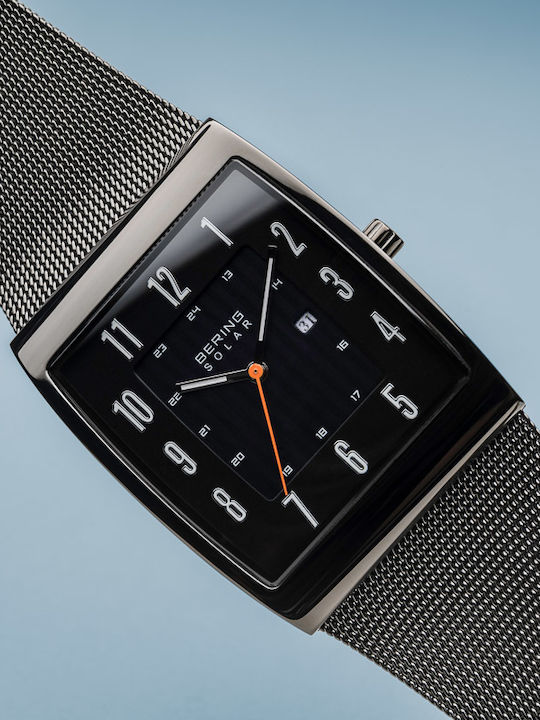 Bering Time Solar Men's Watch 33mm Solar with Silver Metal Bracelet