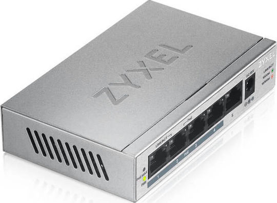 Zyxel GS1005HP Unmanaged L2 PoE+ Switch με 5 Θύρες Gigabit (1Gbps) Ethernet