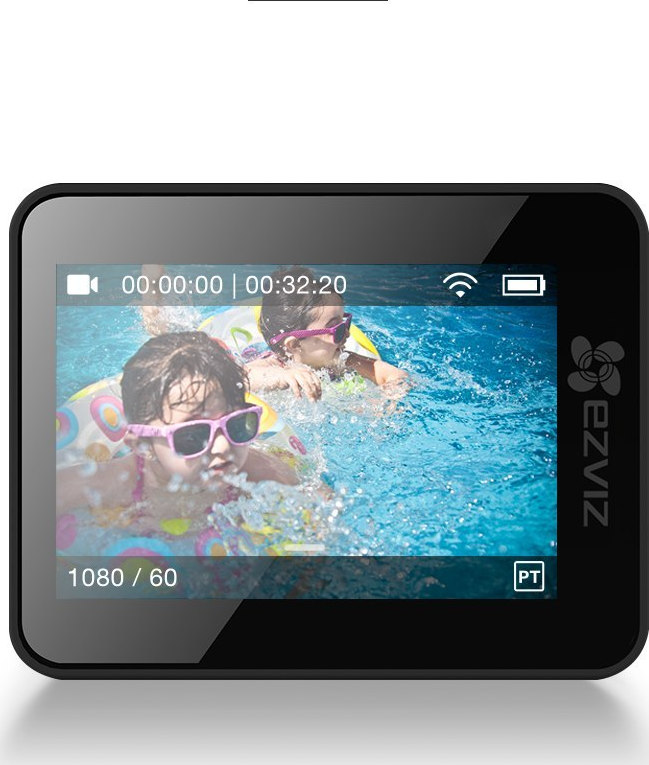 Ezviz S2 Action Camera Full HD (1080p) με WiFi Μαύρη με Οθόνη 2