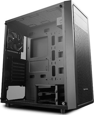 Deepcool E-Shield Midi Tower Κουτί Υπολογιστή με Πλαϊνό Παράθυρο Μαύρο