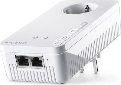 Devolo Magic 1 WiFi 2-1 Powerline για Ασύρματη Σύνδεση Wi‑Fi 5 με Passthrough Πρίζα και 2 Θύρες Ethernet