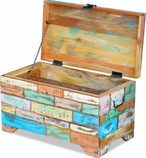 vidaXL Wooden Decorative Trunk Multicolour 73x39x41cm
