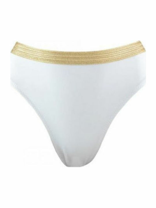 Rock Club BP-3064 Bikini Alunecare Talie înaltă Alb BP3064.white