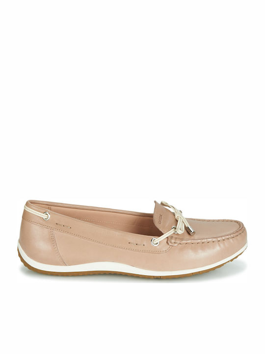 D Vega Moc B Δερμάτινα Γυναικεία Loafers σε Μπεζ Χρώμα