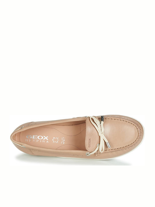 D Vega Moc B Δερμάτινα Γυναικεία Loafers σε Μπεζ Χρώμα