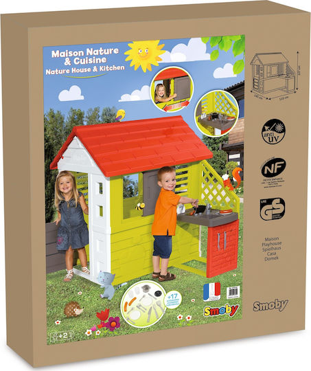 Smoby Plastic Kids Playhouse Multicolour Nature with Kitchen 145x110x127cm