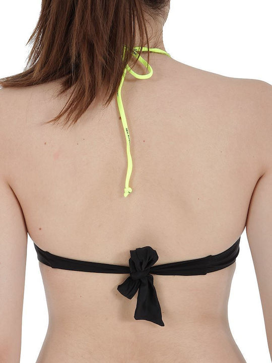 Superdry Super Pop Strapless Bikini Top Μαύρο