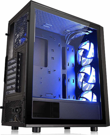 Thermaltake Versa J25 Tempered Glass RGB Edition Gaming Midi Tower Κουτί Υπολογιστή με Πλαϊνό Παράθυρο Μαύρο