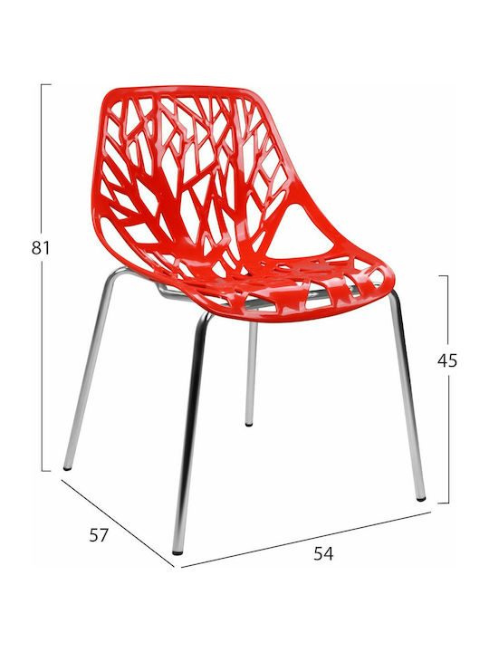 Elsa Kitchen Polypropylene Chair Red 54x57x81cm