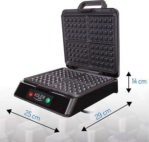 Adler AD3036 Waffle Maker For Square Waffles 4 Number Of Waffles 1500W