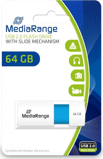 MediaRange 64GB USB 2.0 Stick Μπλε
