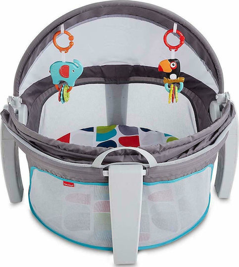 Fisher Price On-The-Go Baby Dome Παρκοκρέβατο με Στρώμα Γκρι 79.5x13.5cm
