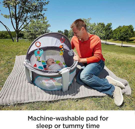 Fisher Price On-The-Go Baby Dome Παρκοκρέβατο με Στρώμα Γκρι 79.5x13.5cm