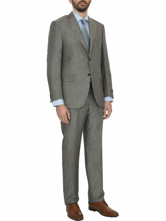 CORNELIANI SUIT STRIPED GREY