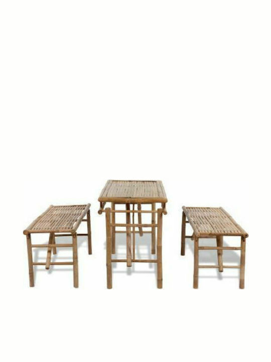 Outdoor Dining Set 3 Pieces Bamboo