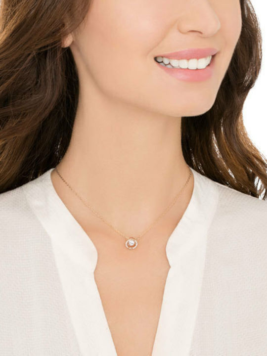 Swarovski Sparkling Dance Round Κολιέ Επιχρυσωμένο