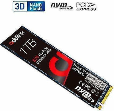 Addlink S70 SSD 1TB M.2 NVMe PCI Express 3.0 AD1TBS70M2P