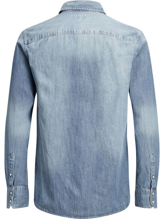 Long-sleeved Denim Shirt Medium Blue Denim