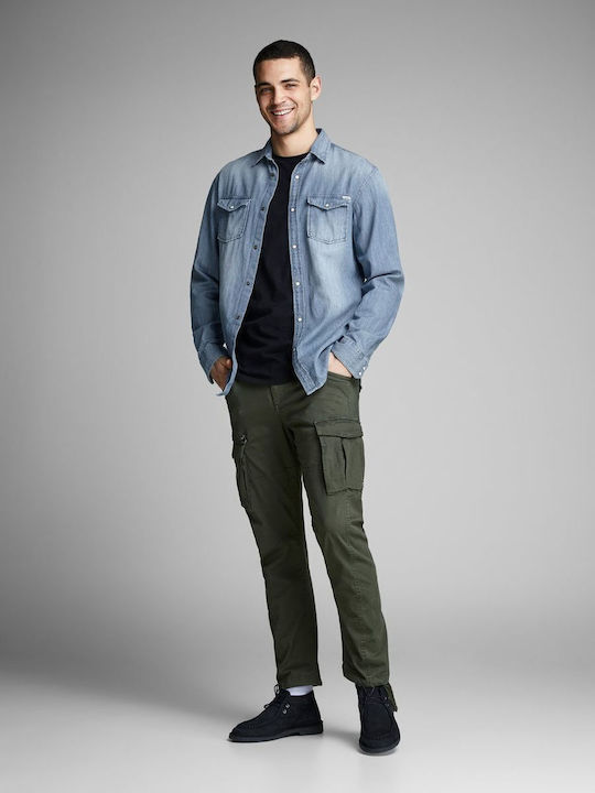 Long-sleeved Denim Shirt Medium Blue Denim