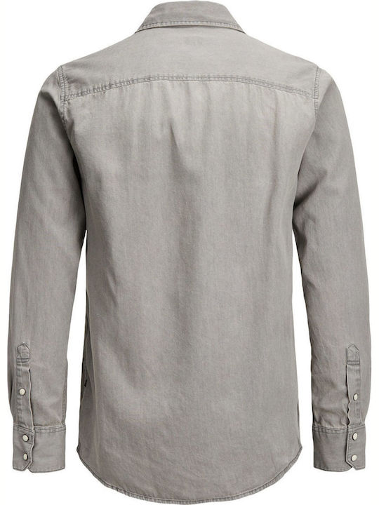 Long-sleeved Denim Shirt Light Grey