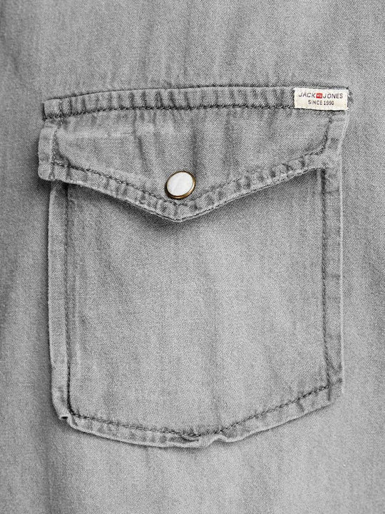 Long-sleeved Denim Shirt Light Grey