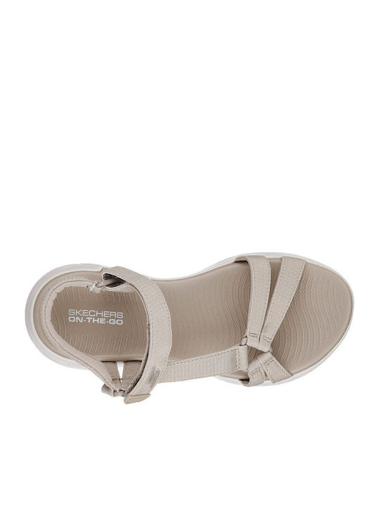 On the Go 600 Flache Sandalen für Damen Sportlich in Beige Farbe