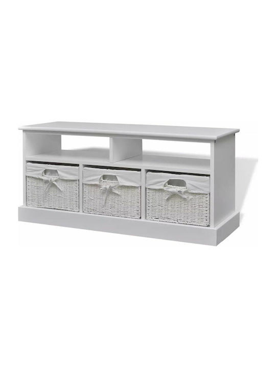 Aarau Hallway Furniture with Bench Λευκό 95x35x44cm