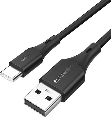BlitzWolf BW-TC14 USB 2.0 Kabel USB-C männlich - USB-A Schwarz 1m