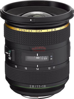 Pentax Crop Kameraobjektiv HD DA* 11-18mm f/2 8 ED DC AW Ultra-Weitwinkel-Zoom für Pentax K Mount