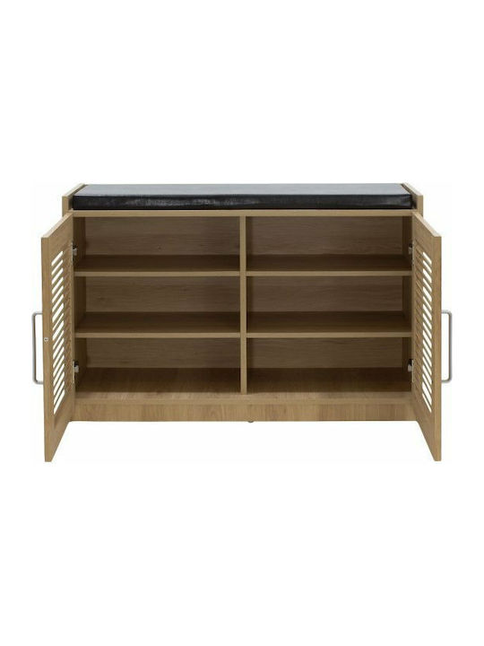 Holz Schuhschrank Crispy mit 3 Regalen Beige L94xW34.5xH60cm