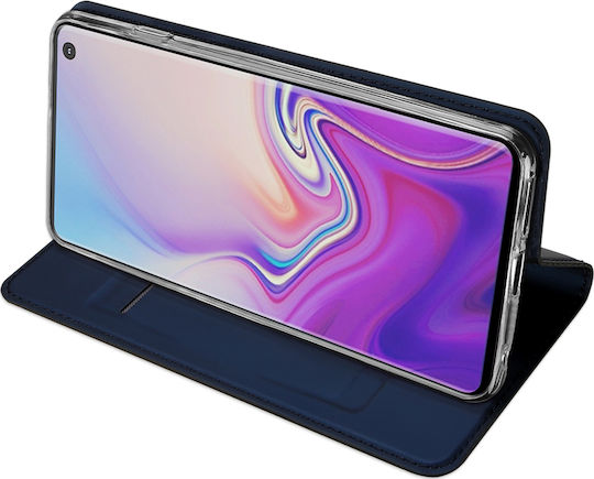Dux Ducis Skin Pro Buchen Sie Synthetisches Leder Marineblau (Galaxy S10)