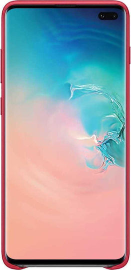 Samsung Umschlag Rückseite Leder Rot (Galaxy S10+)