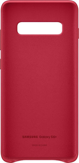 Samsung Umschlag Rückseite Leder Rot (Galaxy S10+)