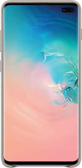 Samsung Leather Cover Umschlag Rückseite Leder Gray (Galaxy S10+)